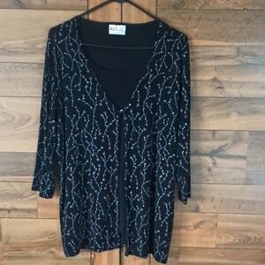 Black and White Patterned Cardigan